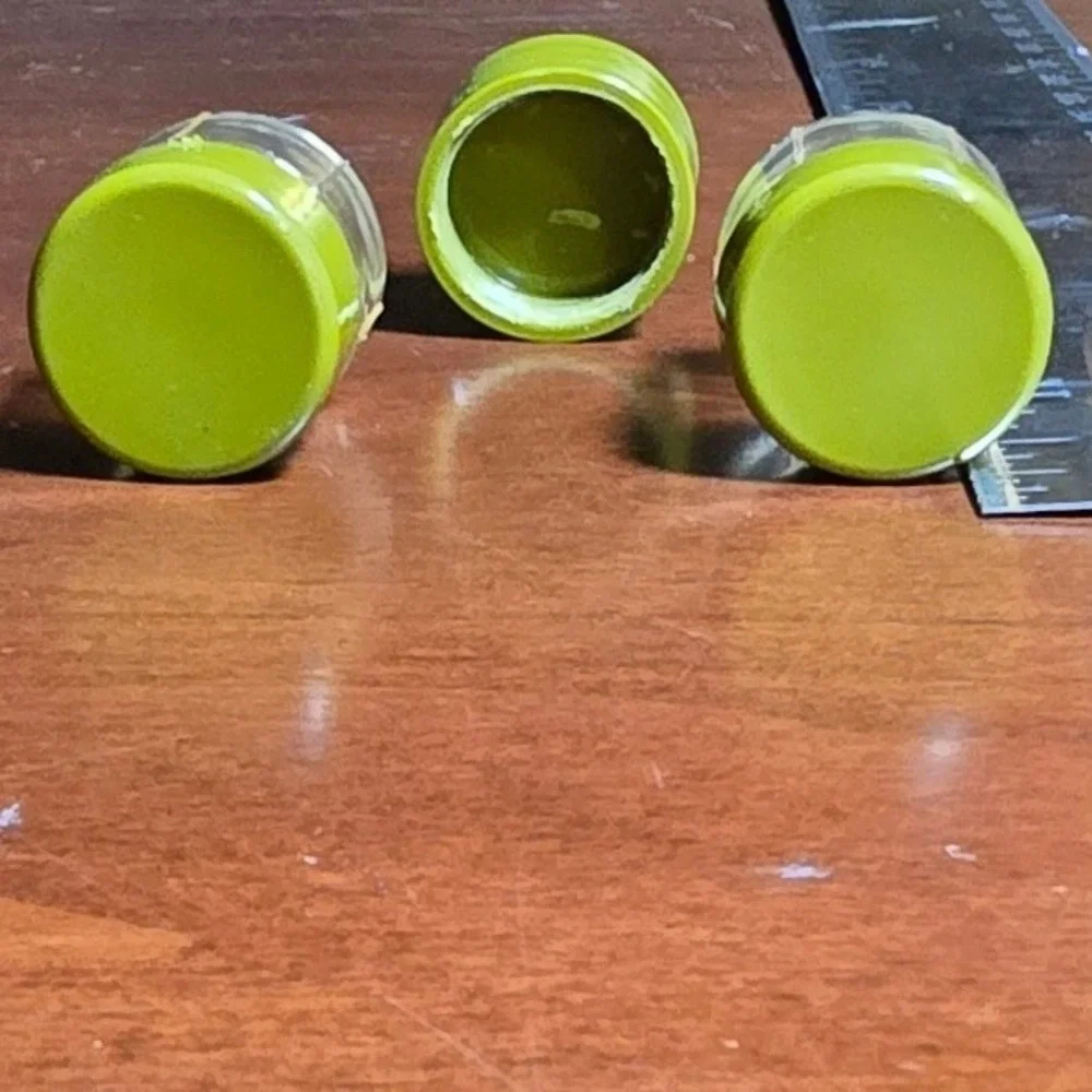 vintage avocado green picnic salt pepper‎ XXS like bakelite pyrex see and store